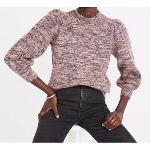 Madewell Women's Eaton Space Dye Puff Sleeve Sweater Size XS